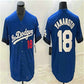 Los Angeles Dodgers #18 Yoshinobu Yamamoto Blue Home Authentic Patch Jersey Baseball Jerseys