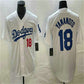 Los Angeles Dodgers #18 Yoshinobu Yamamoto White Home Authentic Patch Jersey Baseball Jerseys