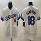 Los Angeles Dodgers #18 Yoshinobu Yamamoto White Home Authentic Patch Jersey Baseball Jerseys