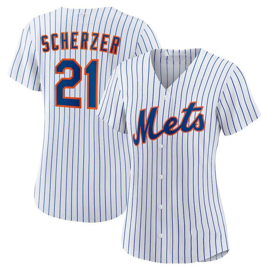 New York Mets #21 Max Scherzer White Home Replica Player Jersey Baseball Jerseys