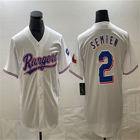 Los Angeles Dodgers #2 Marcus Semien White Home Authentic Patch Jersey Baseball Jerseys