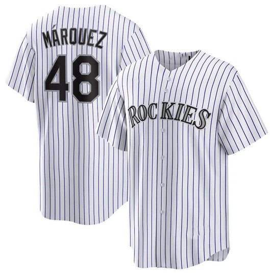 Colorado Rockies #48 Germán Márquez White Home Replica Player Name Jersey Baseball Jerseys