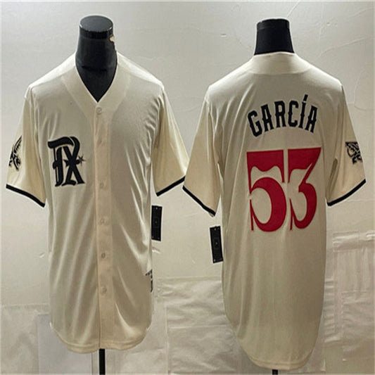 Los Angeles Dodgers #53 Adolis García Cream Home Authentic Patch Jersey Baseball Jerseys