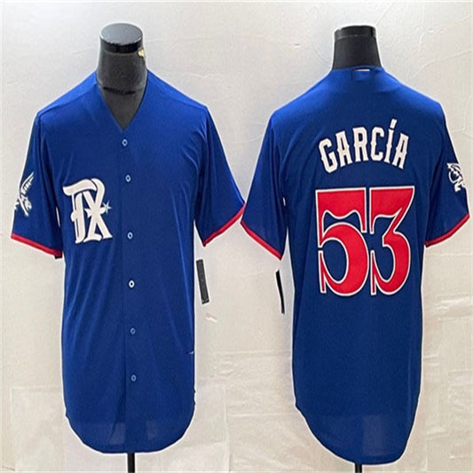 Los Angeles Dodgers #53 Adolis Garcia Royal Home Authentic Patch Jersey Baseball Jerseys