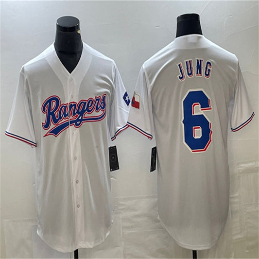 Los Angeles Dodgers #6 Josh Jung White Home Authentic Patch Jersey Baseball Jerseys