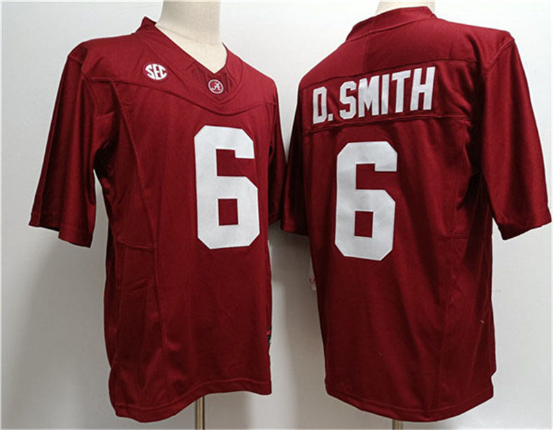 A.Crimson Tide #6 DeVonta Smith Red 2023 F.U.S.E. Stitched Jersey College Jerseys