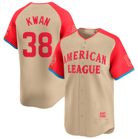 American League #38 Steven Kwan Cream 2024 All-Star Game Limited Player Baseball Jerseys