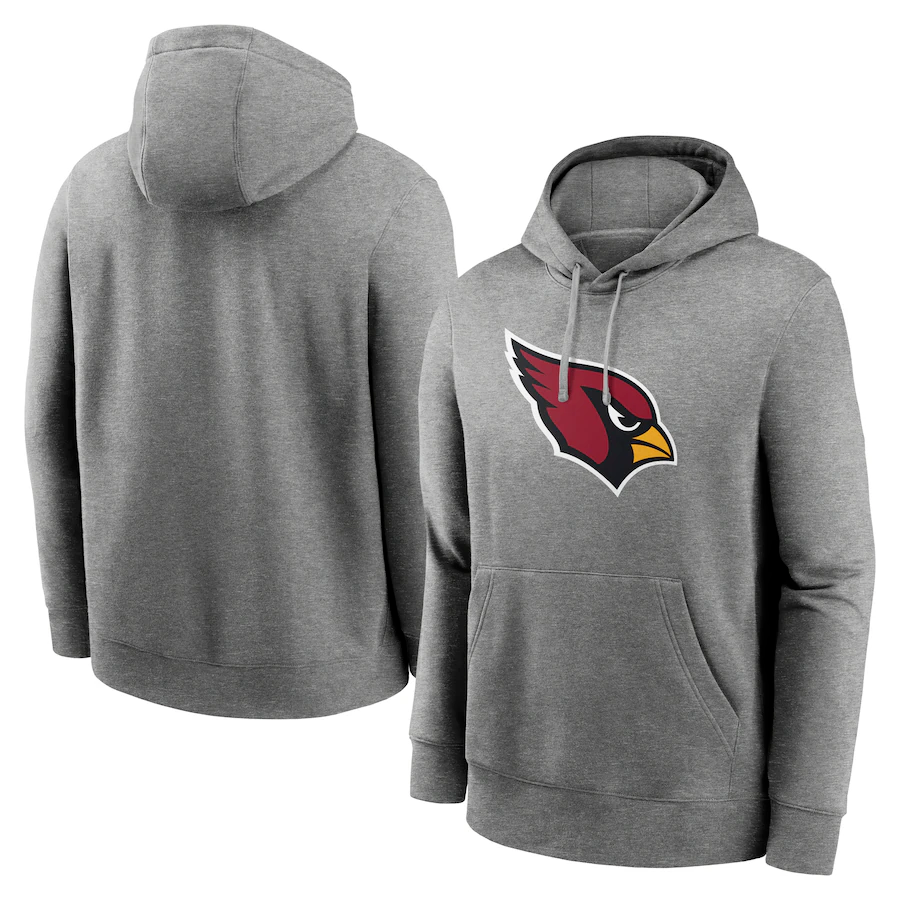 A.Cardinals Heather Gray Primary Logo Long Sleeve Hoodie T-Shirt Jerseys