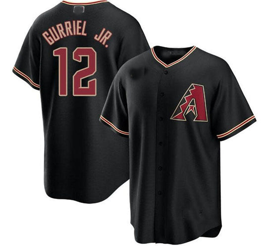 Arizona Diamondbacks #12 Lourdes Gurriel Jr. Black Cool Base Stitched Baseball Jersey