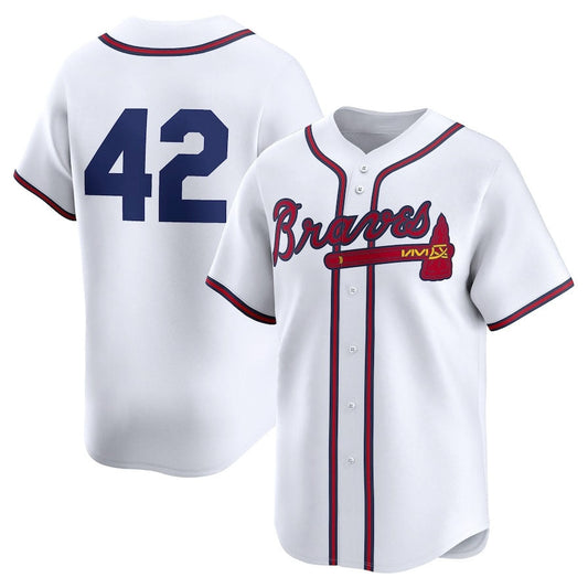 Atlanta Braves 2024 #42 Jackie Robinson Day Home Limited Jersey – White Stitches Baseball Jerseys