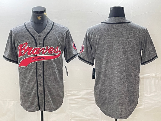 Atlanta Braves Blank Grey Gridiron Cool Base Stitched Baseball Jersey