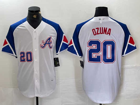 Atlanta Braves #20 Marcell Ozuna Number White 2023 City Connect Flex Base Stitched Baseball Jerseys