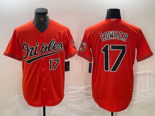 Baltimore Orioles #17 Colton Cowser Number Orange Cool Base Stitched Baseball Jersey