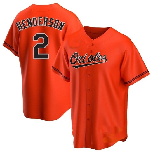 Baltimore Orioles #2 Gunnar Henderson orange Baseball Jersey