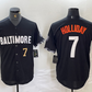 Baltimore Orioles #7 Jackson Holliday Number Black 2023 City Connect Cool Base Stitched Baseball Jerseys