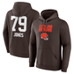 C.Browns #79 Dawand Jones Brown Team Wordmark Player Name & Number Pullover Hoodie Jerseys