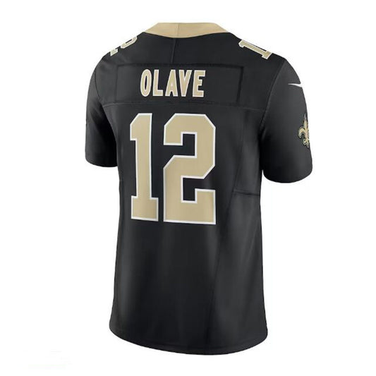 NO.Saints #12 Chris Olave Vapor F.U.S.E. Limited Jersey - Black Stitched American Football Jerseys