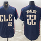 Cleveland Guardians #22 Josh Naylor Number Navy 2024 City Connect Limited Stitched Baseball Jerseys