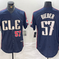 Cleveland Guardians #22 Shane Bieber Number Navy 2024 City Connect Limited Stitched Baseball Jerseys