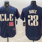 Cleveland Guardians #28 Tanner Bibee Number Navy 2024 City Connect Limited Stitched Baseball Jerseys