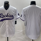 Colorado Rockies Blank White With Patch Cool Base Stitched Baseball Jersey