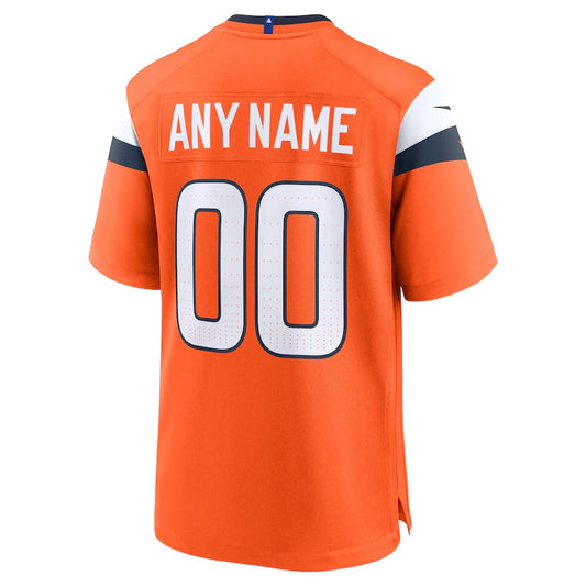 Custom D.Broncos Game Jersey - Orange Football Jerseys