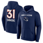 D.Broncos #31 Justin Simmons Navy Team Wordmark Player Name & Number Pullover Hoodie Jerseys