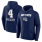 D.Cowboys #4 Dak Prescott Navy Team Wordmark Player Name & Number Pullover Hoodie Jerseys