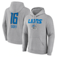 D.Lions #16 Jared Goff Gray Team Wordmark Player Name & Number Pullover Hoodie Jerseys