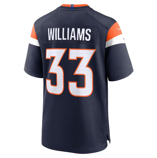 D.Broncos #33 Javonte Williams Alternate Game Jersey - Navy Football Jerseys