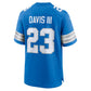 D.Lions #23 Carlton Davis III Game Jersey - Blue American Football Jerseys