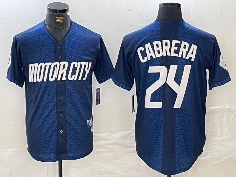 Detroit Tigers #24 Miguel Cabrera Navy 2024 City Connect Cool Base Limited Stitched Baseball Jersey