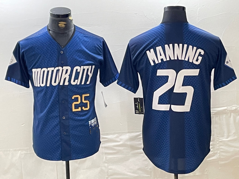 Detroit Tigers #25 Matt Manning 2024 Number Navy City Connect Cool Base Limited Stitched Baseball Jerseys