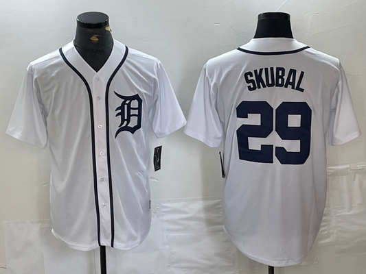 Detroit Tigers #29 Tarik Skubal White Cool Base Stitched Baseball Jerseys