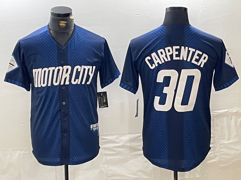 Detroit Tigers #30 Kerry Carpenter 2024 Navy City Connect Cool Base Limited Stitched Baseball Jerseys