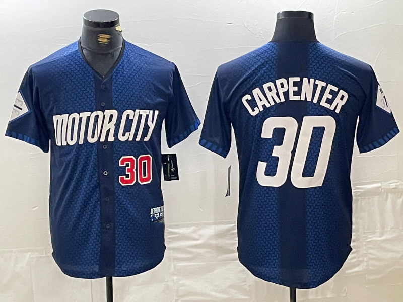 Detroit Tigers #30 Kerry Carpenter Number 2024 Navy City Connect Cool Base Limited Stitched Baseball Jerseys