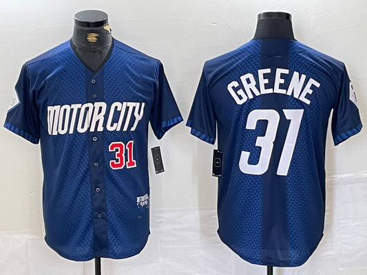 Detroit Tigers #31 Riley Greene Number 2024 Navy City Connect Cool Base Limited Stitched Baseball Jerseys