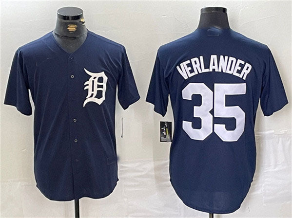 Detroit Tigers #35 Justin Verlander Navy Cool Base Stitched Baseball Jersey