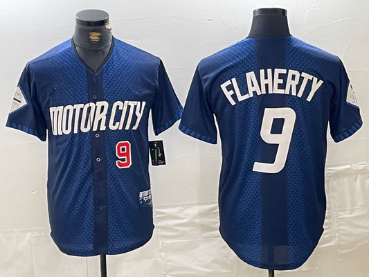 Detroit Tigers #9 Jack Flaherty Number 2024 Navy City Connect Cool Base Limited Stitched Baseball Jerseys
