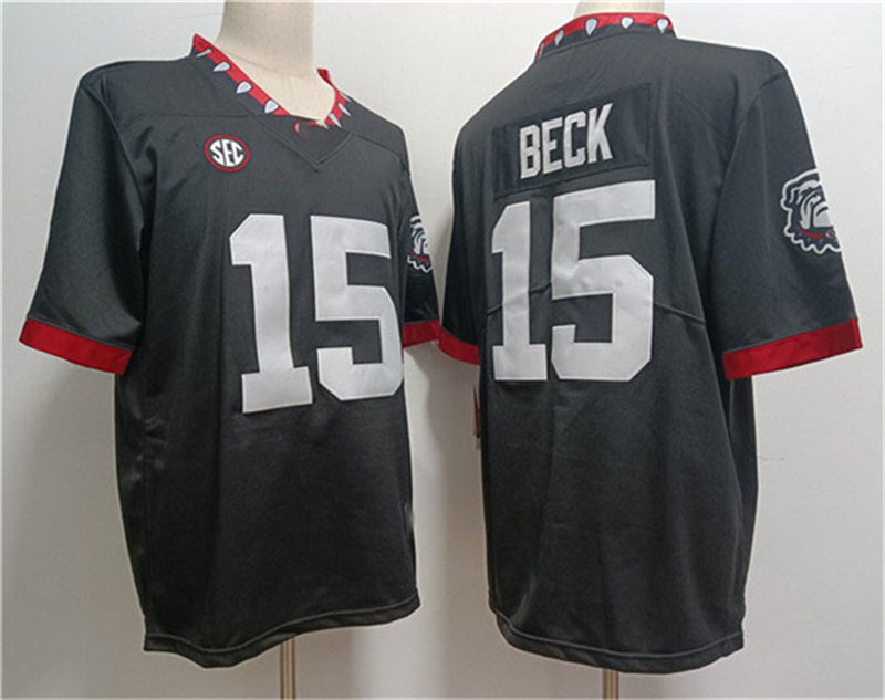 G.Bulldogs #15 Carson Beck Black Stitched Jersey College Jerseys