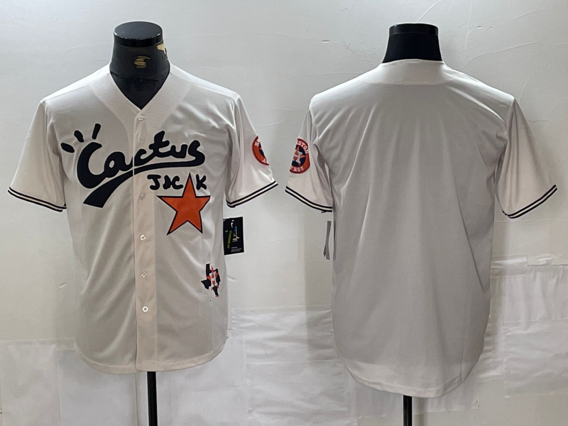 Houston Astros Blank Cream Cactus Jack Cool Base Jersey Baseball Jerseys