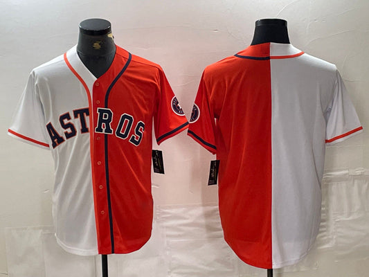 Houston Astros Blank Orange White Split Stitched Baseball Jersey