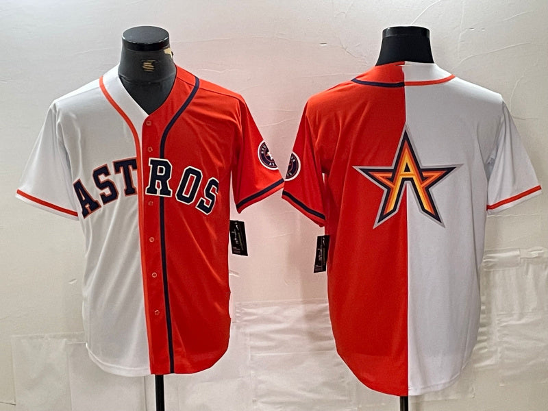 Houston Astros Blank Orange White Split Stitched Baseball Jerseys