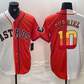 Houston Astros #10 Yuli Gurriel White Orange Split Stitched Baseball Jersey