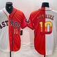 Houston Astros #10 Yuli Gurriel White Orange Split Stitched Baseball Jersey