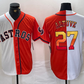 Houston Astros #27 Jose Altuve White Orange Split Stitched Baseball Jersey