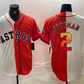 Houston Astros #2 Alex Bregman White Orange Split Stitched Baseball Jersey