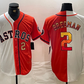 Houston Astros #2 Alex Bregman White Orange Split Stitched Baseball Jerseys