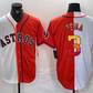 Houston Astros #3 Jeremy Pena White Orange Split Stitched Baseball Jersey