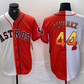 Houston Astros #44 Yordan Alvarez White Orange Split Stitched Baseball Jersey